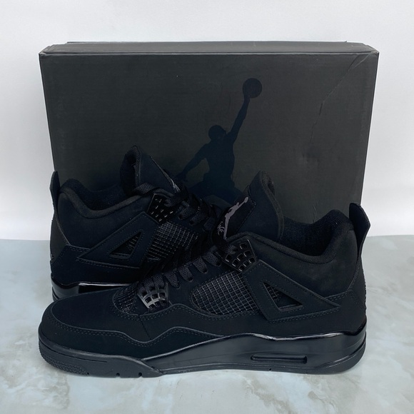 Brand New Retro 4 ‘Black Cat ‘ Men’s Black Athletic Sneakers - Picture 3 of 5